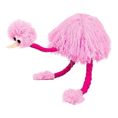 Marionnette à cordes en peluche d'autruche, jeu interactif à tirer-Rose
