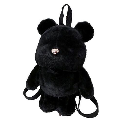 Sac à dos en peluche mignon et décontracté pour enfants et étudiants, sac à dos personnalisé à la mode pour poupée-noir