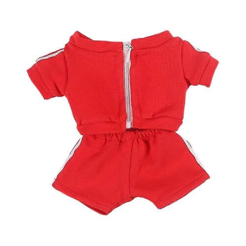 Vêtements de sport, uniformes, manteau, pantalon, vêtements de poupée en peluche de 8"" et 20 cm-Rouge