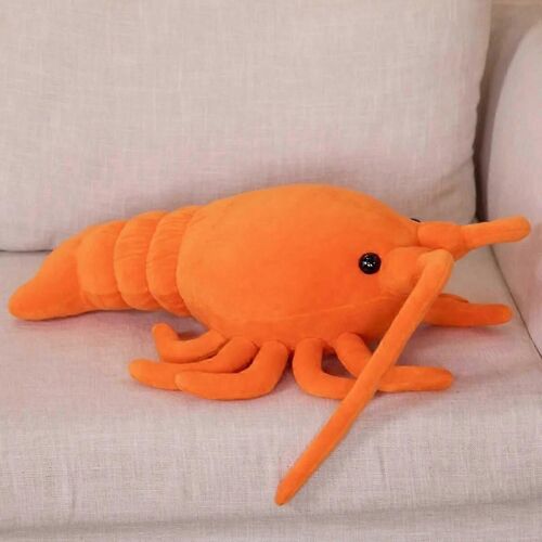 Peluche Homard Rouge Kawaii 50-65 Cm, Animal En Peluche, Crevettes Réalistes, Écrevisses, Oreiller Doux Et Amusant, Cadeaux D'anniversaire Pour Enfants Et Bébés-65 Cm