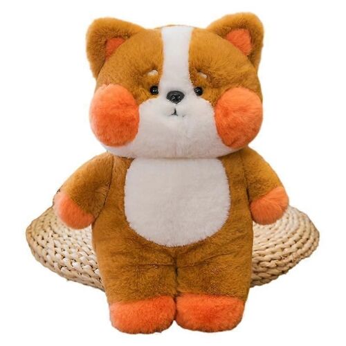 Peluche mignonne poupée lapin doux à poil court poupée endormie Shiba Inu oreiller grenouille-Shiba Inu