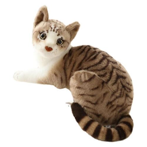 Poupée De Chat Simulée Jouet En Peluche Réaliste Poupée De Chat En Peluche Courte Poupée De Chat Siamois Poupée De Chat Orange-Chat Orange Couchéchat Civette Couché