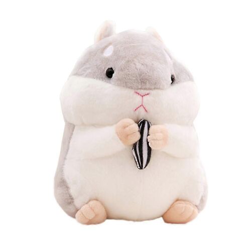 Peluche De 23 Cm, Hamster De Dessin Animé, Jouet Kawaii, Animal Doux, Souris, Oreiller, Coussin, Cadeau D'anniversaire Pour Bébé-Gris