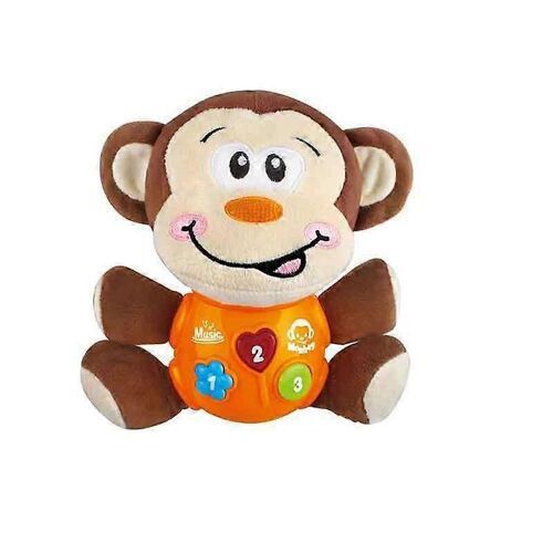 Peluche musicale interactive pour bébé, jouet en peluche pour l'apprentissage et l'éducation précoces-Singe