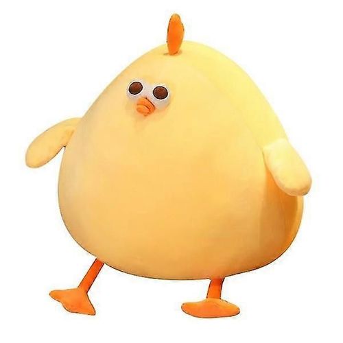 Mignon petit oreiller de poulet jaune mignon poulet accroupi jouet en peluche boule de décompression poupée endormie cadeau pour les filles-40CM