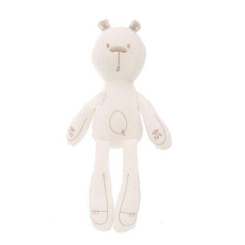 Peluche ours apaisant personnage d'anime peluche douce amis câlins bébé oreiller de couchage-Blanc