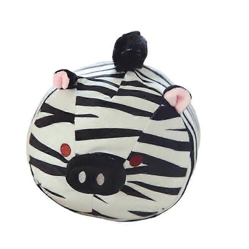 Coussin en peluche tigre, mignon zèbre en peluche, dessin animé, tigre rayé, coussin de canapé-zèbre noir