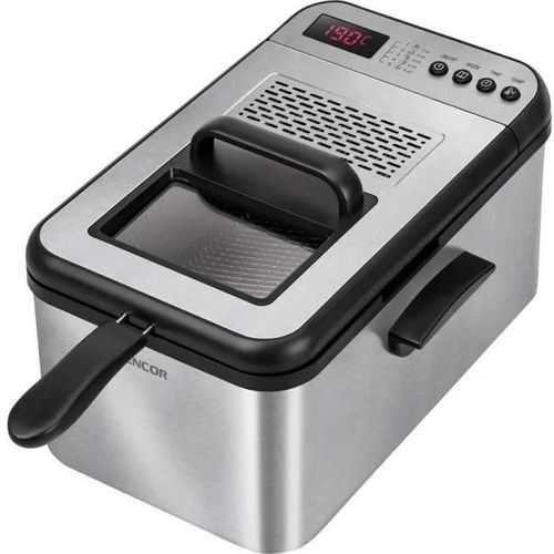 Friteuse electrique Sencor - SFR 8200SS - Friteuse avec Controle Numerique, 2200 W, Noir/Acier Inoxydable