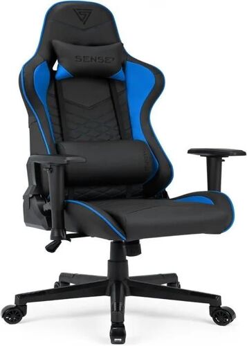 Fauteuil gaming SENSE7 Spellcaster - Chaise d'ordinateur en similicuir HDF Noir-bleu