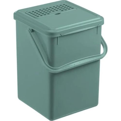 Seau à compost Rotho Bio 9L avec filtre à charbon - Vert foncé