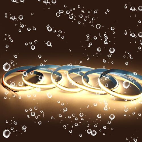 Arote Ruban Led Cob 24v Étanche Blanc Chaud 3000k 2m, Bande Led Cob Ip65 Dimmable Haute Luminosité 320leds/M Pour Chambre Cuisine Maison Décoration Intérieure, Alimentation Non Incluse