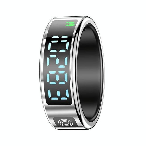 Bague Connectée Taille 10 Contrôle Gestes Surveillance Santé Modes Sport Noir Argent Yonis