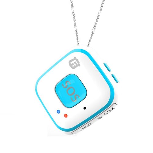Traceur GPS Mini Necklace GSM WiFi SOS Position Rapide Faible Consommation Bleu YONIS
