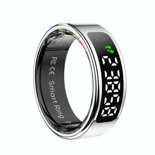 Bague Connectée Argentée Étanche Suivi Santé Et Sport Bluetooth 5.2 Argent Yonis