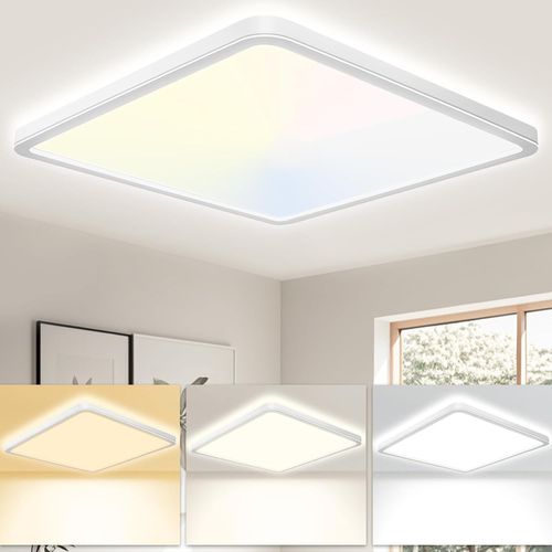 Tianyi-29cm Plafonnier Led 24w 3200lm 6000k,4000k,3000k, Ip54 Etanche Plafonnier Salle De Bain, Led Plafond Carré, Luminaire Plafonnier Moderne Pour Chambre À Coucher Salon Cuisine Bureau Balcon