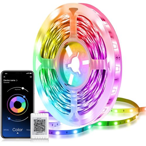 Ruban Led 5m Bluetooth,Led Chambre Lumineuse Bande Led Rgb Multicolore Avec Télécommande À App,Synchronisation Avec La Musique Pour La Maison Chambre