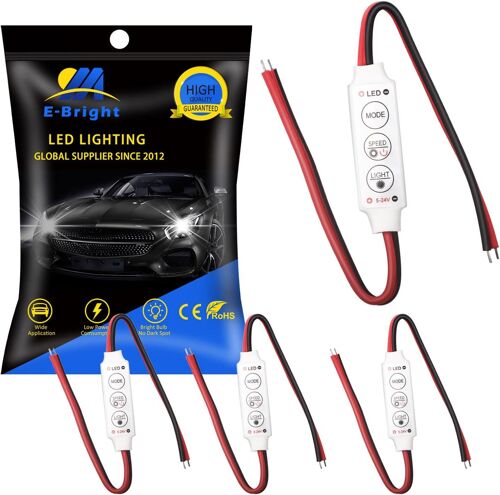 Everbright Led Flash Strobe Contrôleur Gradateur Pour Bande Led Ampoule Flasher Module Compatible Avec Voiture, Bateau, Ménage Dc 5v   24v Fonction Mémoire (4pcs)[Rub9223369]