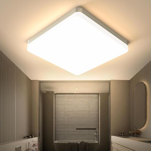 Plafonnier Led Carré, 3000k Moderne Luminaire Plafonnier Pour Salle De Bain, Salon, Chambre, Cuisine, Bureau, Balcon, 20cm