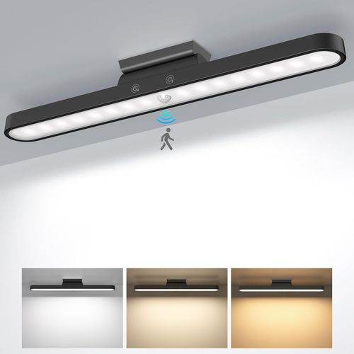 Lampe Détecteur De Mouvement Interieur Sans Fil, Lampe De Placard 2500mah Lampe De Bureau Dimmable, Lumière Magnétique Rechargeable Usb Éclairage À Led Cuisine Bureau Veilleuse Miroir Armoire