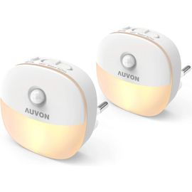 Bnhgc-Veilleuses Led Avec Capteur De Mouvement Et Capteur Crépusculaire [Lot De 2], Veilleuse Prise Electrique Blanc Chaud Avec Luminosité Réglable De 1-50 Lm Pour Chambre Bébé, Couloir, Escalier