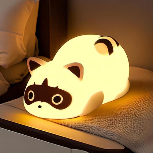 Veilleuse Enfant Veilleuse Bébé Rechargeable Lampe De Chevet Avec Usb Raton Laveur Silicone Tactile Veilleuse Led¿Enfant Cadeau D'enfant Cadeau Jouet Garçons Et Filles