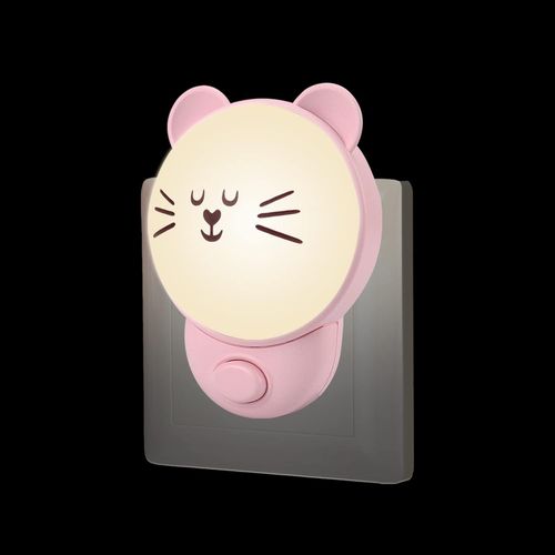 Veilleuse Bébé Pour Prise Électrique Avec Interrupteur, Lampe De Chevet Led Motif Chat Pour Chambre Enfant Veilleuse Nomade Pour Allaitement Lampe De Nuit Pour Toilette, Cadeau Nouveau Née