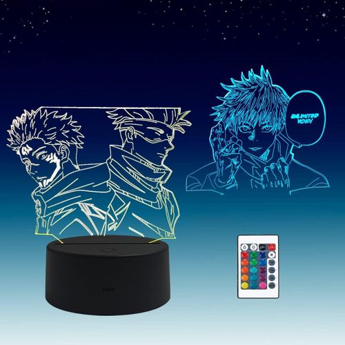 2 En 1,Anime Lampe De Bureau Illusion 3d, Télécommande Rvb À 16 Couleurs, Veilleuse Garçons[Vei9271340]
