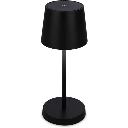 Kalanka-Briloner - Lampe De Table Led Sans Fil, Lampe De Chevet Dimmable Tactile, Bureau, Extérieur Et Intérieur, Usb-C, Lumière Blanche Chaude, 26x10,5 Cm, Noir
