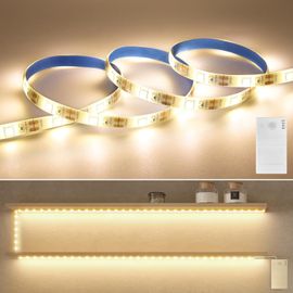 Kalanka-Ruban Led Detecteur Mouvement, 1m 3500k Strip À Led Blanche Chaude Avec Fonction De Minuterie, Pour Les Placards, Escaliers, Cuisine, Lits, Salles De Bains (Blanc Chaud)