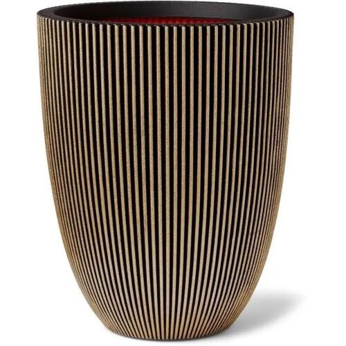 Capi Vase Élégant Groove 46x58 Cm Noir Et Doré