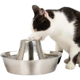 Petsafe Fontaine Inoxydable Bord De Mer Pour Animaux De Compagnie 1 8 L - Idéal Pour Chat Et Petit Chien Silencieuse Eau Filtée Sans Bpa Encourage Les Animaux Boire Plus