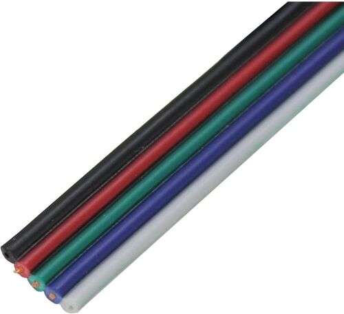 5m Rgbw Led Câble De Rallonge Câble Plat Rouge Vert Bleu Blanc Noir