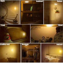 Veilleuse Led Automatique, Lampe 18 Led Avec Détecteur De Mouvement, Lampe Placard À Batterie Rechargeable Lampe De Nuit Pour Le Cabinet, Le Placard, Le Carage, Le Couloire