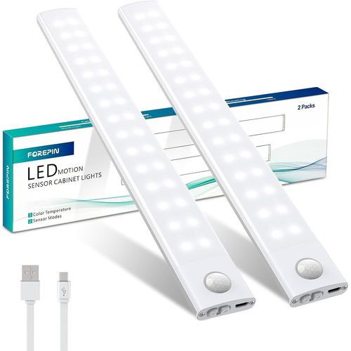 Lampe De Placard, Lot De 2 Eclairage Led Rechargeable Interieur Placard 3000mah, Lampes 60 Led Sans Fil Dimmable Lampe Led Detecteur Mouvement, Lumière Led Pour Escalier Placard Armoires