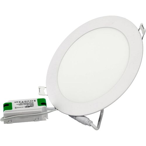Jandei – Spot Led Encastrable, 12 W, 960 Lumens, Forme Ronde, Trou D'Encastrement Ø 150, Extra Plat 13 Mm De Profondeur, Blanc Froid 6000 K, Transformateur Inclus [Classe Énergétique G]