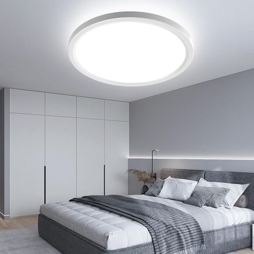 Plafonnier Led Rond 24w, 6500k Blanc Neutre Éclairage De Plafond, Ip44 Lampe Plafond Luminaire Intérieur Moderne Pour Salon, Chambre, Cuisine, Salle De Bain, Ø27cm