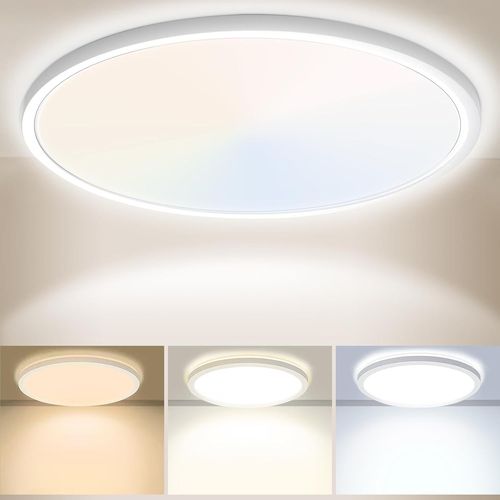 30cm Plafonnier Led 24w 3200lm 6000k,4000k,3000k, Ip54 Etanche Plafonnier Salle De Bain, Lampe De Plafond Rond, Luminaire Plafonnier Moderne Pour Chambre À Coucher Salon Cuisine Bureau Balcon