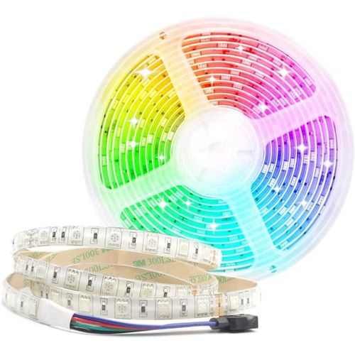Kalanka-12v Ruban Led Flexible Imperméable 5m Rgb 300leds 5050smd Bande Led Ip65 Etanche Pour Noël Et Fête Eclairage Et Lumières Décoratives Intérieur Et Extérieur