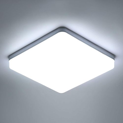 Plafonnier Led Carré 36w, Lampe De Plafond 4050lm, Ip44 6500k, Luminaire Plafonnier Applicable À Salle De Bain, Salon, Cuisine, Chambre, Couloir, Balcon, Garage, 23 Cm