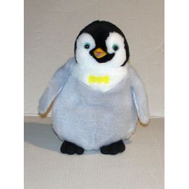 doudou pingouin happy feet 21 cm thinkway toys peluche warner bros