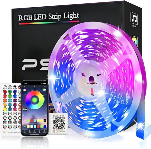 Ruban Led, Led Chambre 10m Bluetooth Bande Led Rgb 24v, Bande Lumineuse Led Rgb Avec Contrôle D'app Télécommande Ir 40 Touches Et Commande Bluetooth,Pour Chambre, Bar, Cuisine, Mar[Rub9222515]