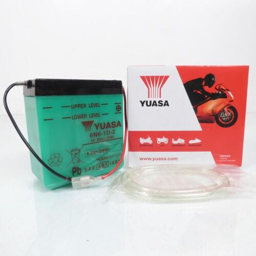 Batterie Yuasa Pour Moto Kawasaki 125 Ke/Ks 1976 À 1987 6n6-1d-2 / 6v 6ah Neuf
