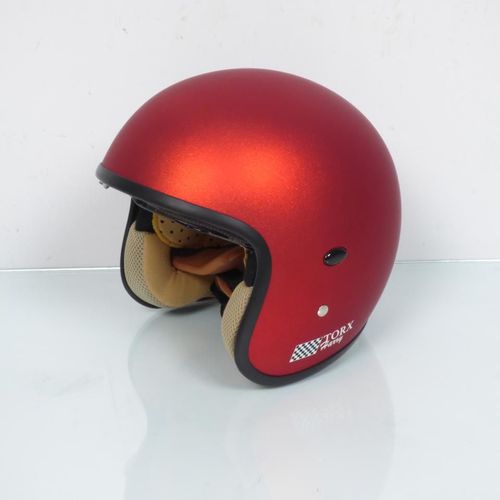 Casque Jet Pour Homme / Femme Torx Taille M Harry Glitter Matt Rouge Mat Neuf