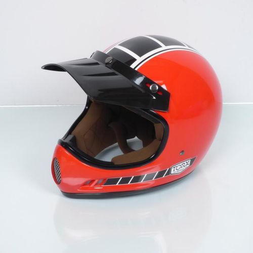 Casque Pour Moto Cross Vintage Torx Brad Legend Racer Red Shiny Taille Xs Rouge