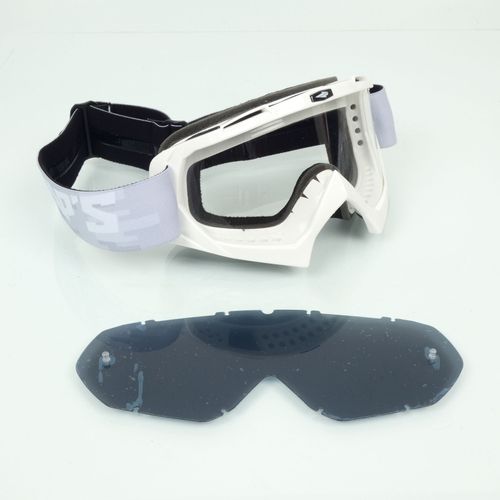 Masque Lunette Cross Swaps Pixel Blanc + Écran Teinté Pour Moto Supermotard Neuf