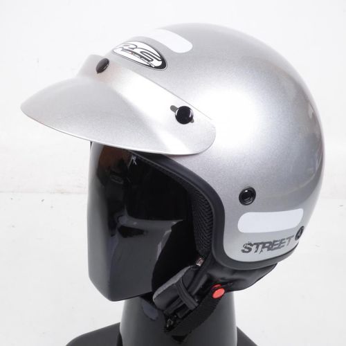 Casque Jet Rc Helmets Pour Deux Roues Rc Helmets Taille Xl 61cm / Street Gris Argent Neuf En Destockage