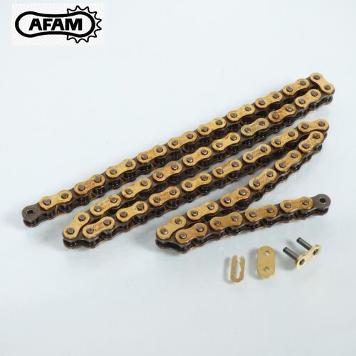 Chaîne De Transmission 76 Maillons Pas 420 Or Et Noir Afam A420r1-G Neuf Pour Moto 50