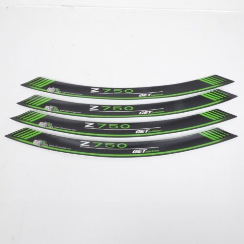 Liseret De Jante Autocollant S2 Concept Vert Noir Pour Moto Kawasaki 750 Z Neuf