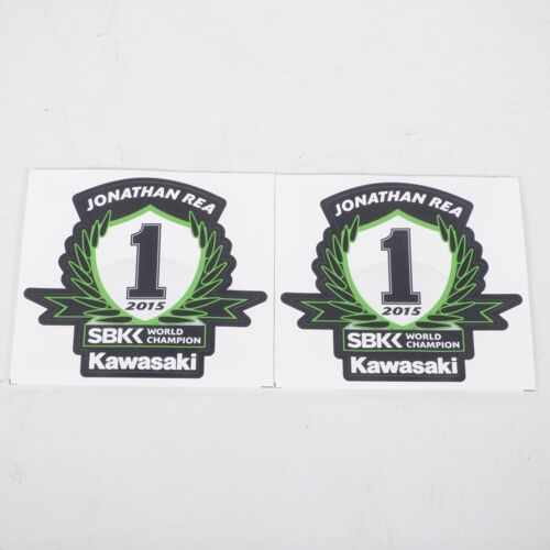 Autocollant 2 Stickers Pour Moto Kawasaki Jonathan Rea Sbk Champion World 2015 Neuf