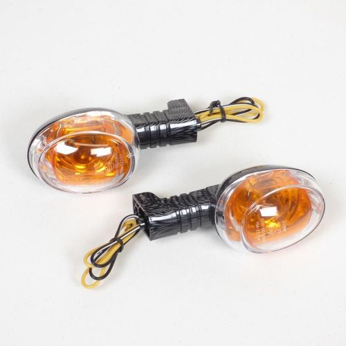 Clignotant Replay Pour Scooter Yamaha 50 Bws 2004 À 2017 Transparent/Carbone Neuf